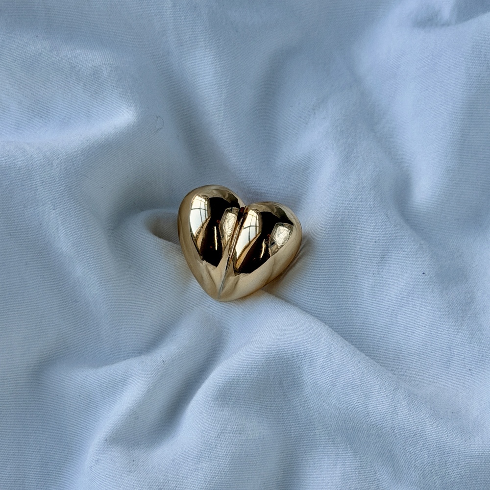 Fluff Heart Ring - 18k Gold Plated - Size 6